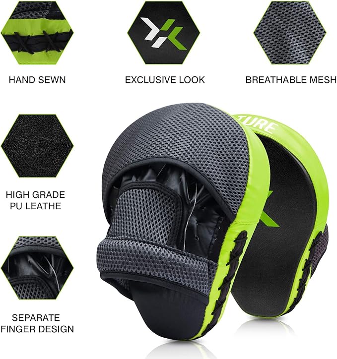 Boxing and MMA Punching Mitts - Hook & Jab Pads, Focus Punch Mitts, Target Focus Pads, and Kick Shield for Muay Thai Training-StrideForce Fitness