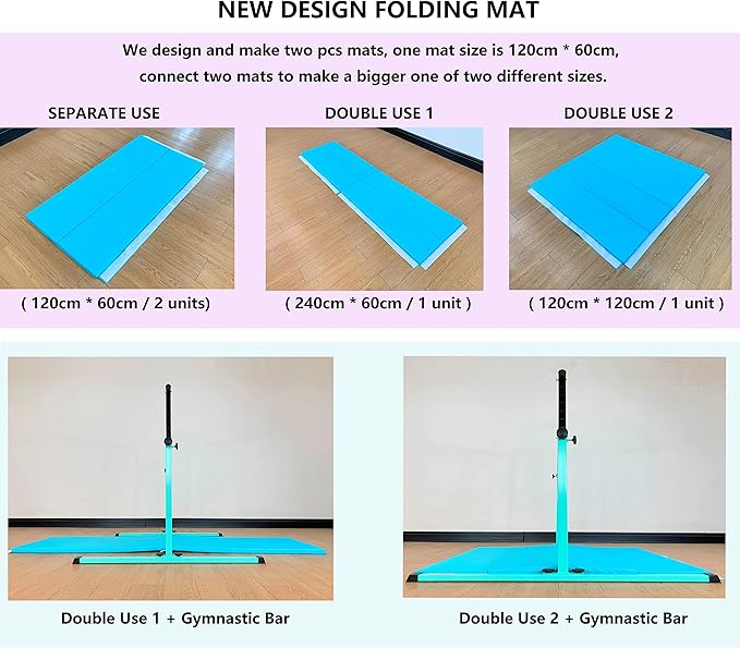 4FT/5FT Gymnastic Bar Set Gymnastics Horizontal Bar Gymnastics Kip Bar for Kids Home Use-StrideForce Fitness