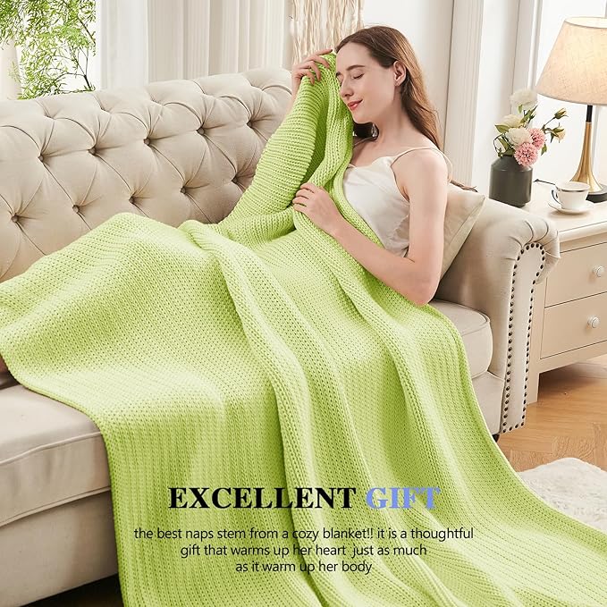 L'AGRATY Knitted Weighted Blanket - 50x60, 10lbs Cooling Chunky Knit Heavy Blanket for Adults, Braided Crochet Throw, Thick Cable Yarn, Machine Washable-StrideForce Fitness