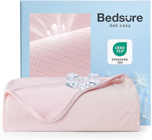 Bedsure Summer Cooling Blanket King Size for Hot Sleepers with Sports Mesh Design, Arc-Chill Q-Max 0.4 Lightweight Breathable Ice Cold Blanket for Night Sweats, 108 x 90 Inches, Mesh Pink-StrideForce Fitness