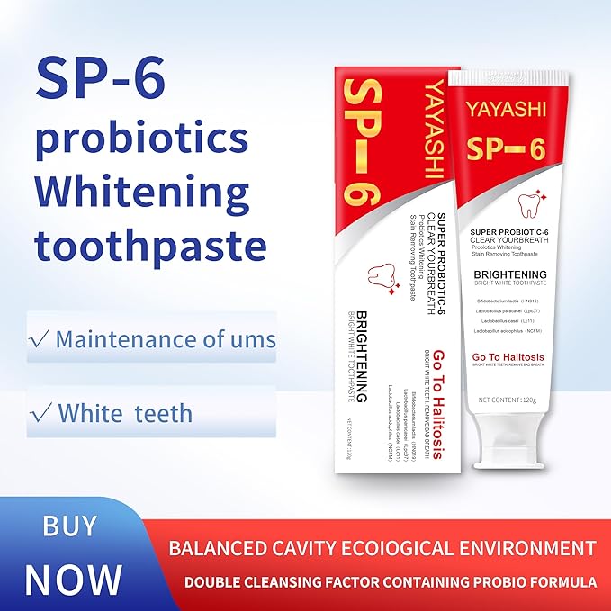 SP-6 Toothpaste, Ultra Whitening, Deep Cleaning and Fresh Breath, Fresh Breath, Stain Removing Toothpaste for Teeth Color Correcting (1Pcs-120g)