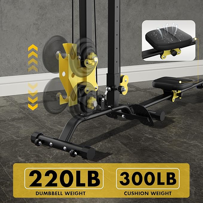 Multi-Functional Cable Station LAT Pull Down Machine Low Row Cable & Rowing Machine Workout Combo for Home Gym-StrideForce Fitness