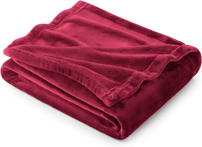 Bedsure Fleece Blanket Twin Size Red - 300GSM Lightweight Plush Fuzzy Cozy Soft Warm Blanket for Bed, Sofa, Couch, Travel, Camping, 60x80 inches-StrideForce Fitness