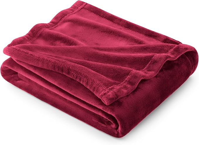 Bedsure Fleece Throw Blanket Red - 300GSM Blankets for Couch, Sofa, Bed, Soft Lightweight Plush Cozy Throws for Toddlers, 50x60 inches-StrideForce Fitness