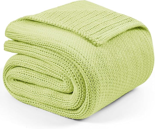 L'AGRATY Knitted Weighted Blanket - 50x60, 10lbs Cooling Chunky Knit Heavy Blanket for Adults, Braided Crochet Throw, Thick Cable Yarn, Machine Washable-StrideForce Fitness
