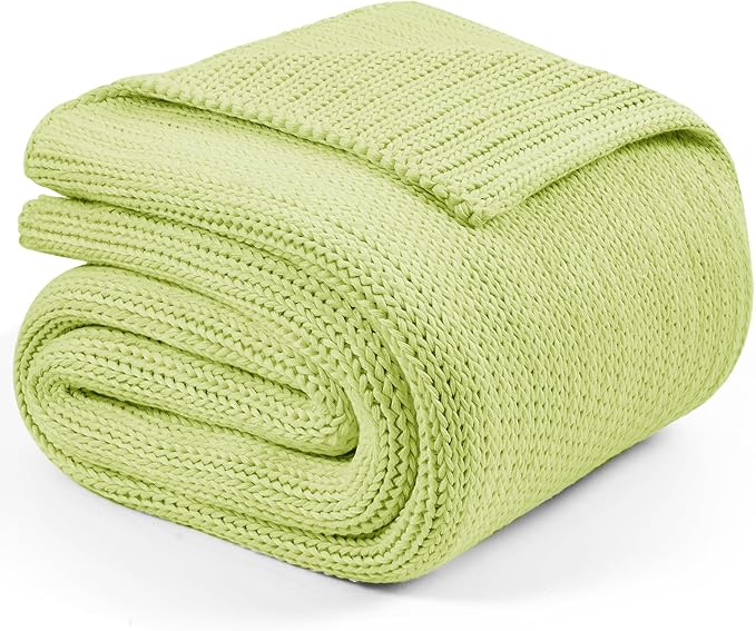 L'AGRATY Knitted Weighted Blanket - 60"x80" 15lbs Cooling Chunky Knit Heavy Blanket for Adults Braided Crochet Throw Thick Cable Yarn Knit Decorative No Beads Evenly Weighted Machine Washable-StrideForce Fitness