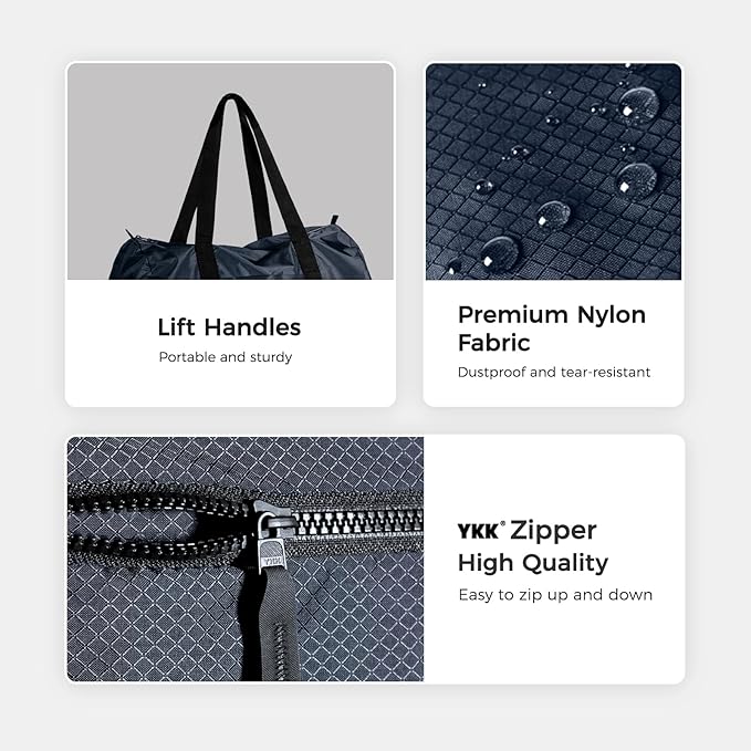 pack all 45L Foldable Duffel Bag, Water-Resistant Sports Gym Bag, Portable Weekender Bag Lightweight for Travel, Fitness and Camping (Navy Blue)-StrideForce Fitness