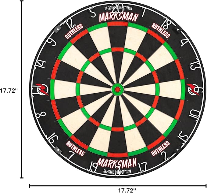 Ruthless Marksman Dart Board | Professional Level Ultra Thin Wire Sisal Dartboard for Steel Tip Darts (DB072)-StrideForce Fitness