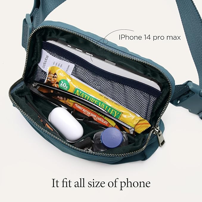 ODODOS Unisex Mini Belt Bag with Adjustable Strap Small Fanny Pack for Workout Running Traveling Hiking, Blue-StrideForce Fitness