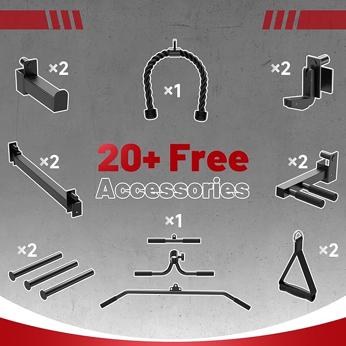 ARMAC Power Cage,1500lbs Multi-Function Power Rack with Adjustable Cable Crossover System and More Training Attachment, Weight Cage for Home Gym-StrideForce Fitness