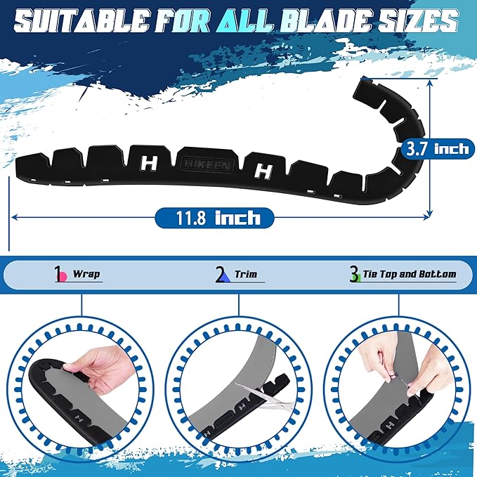 Hikeen Stick Blade Protector with 25 Wrap Ties,Wear-Resistant Hockey Blade Guard for Off Ice Training, Street Hockey, Universal Ice Hockey Traning Fit Kids, Intermediate, Senior Sticks-StrideForce Fitness