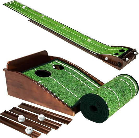 Putting Green Indoor Mat Outdoor Golf Putting Mat with Automatic Ball Return - Ideal for Home, Office, and Outdoor Use-StrideForce Fitness