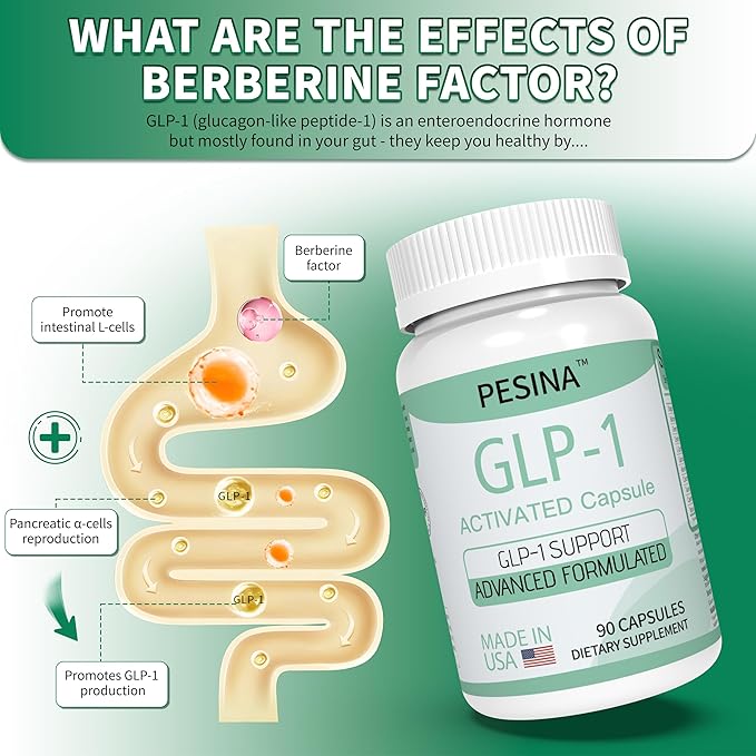 GLP-1 Supplement for Women and Men, GLP Activate Expert Formula, GLP1 Naturally Supplement for Hunger & Metabolic Support, Take 3 Times Daily, Before Meal (90 Capsules)-StrideForce Fitness