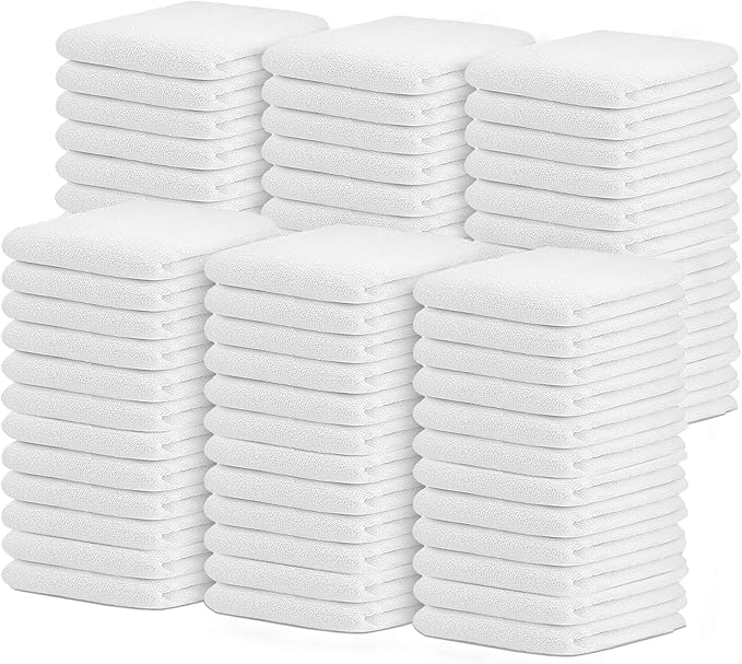 Avalon Towels Terry Bar Mop Towels (Value Pack of 72) Size 14"x17" – Absorbent and Durable, Multipurpose Cleaning Rags, Cotton Cleaning Cloths, Terry Cloth Rags, Reusable Shop Rag (White)-StrideForce Fitness