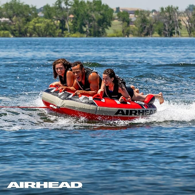Airhead G-Force Inflatable Towable Tube | 2-4 Rider Models | Dual Tow Points | Full Nylon Cover | Kwik-Connect | Patented Speed Valve | Boat Tubes and Towables-StrideForce Fitness