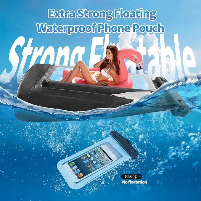 2L Large Waterproof Phone Pouch - [Oversized] [Floating] Waterproof Pouch for iPhone Galaxy Google and More, IPX8 Waterproof Dry Bag for Beach Vacation Belongings-StrideForce Fitness