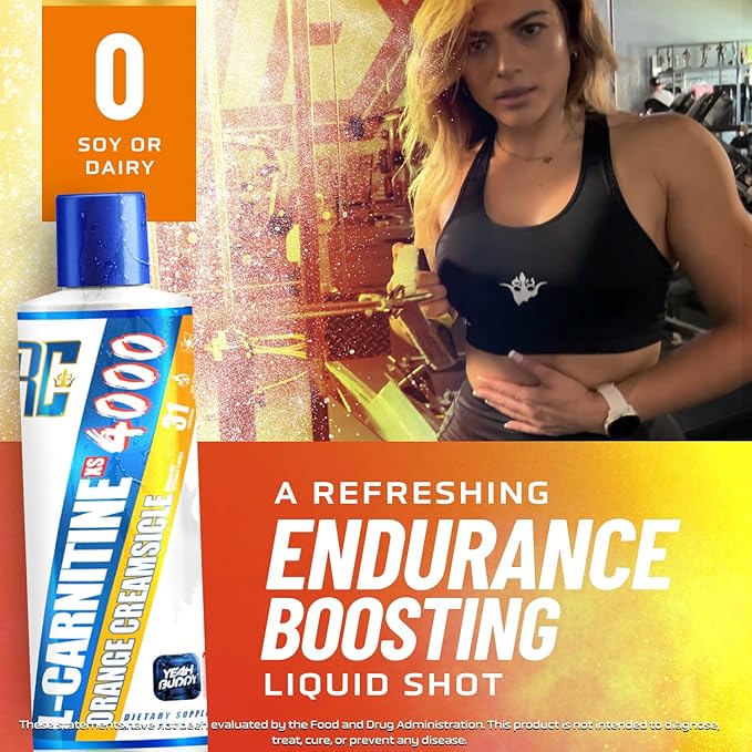 Ronnie Coleman Signature Series L Carnitine XS 4000 Liquid, Stimulant Free, Sugar Free, Zero Carbs, Lean Muscle Strength Support for Men & Women, 16 Oz (16 oz, Orange Creamsicle (4000))-StrideForce Fitness