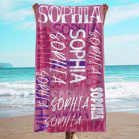 JML Personalized Beach Towel with Name, Custom Beach Towel with Name, Customized Microfiber Pool Towel, Quick Dry & Absorbent Swim Towel for Adult,Anniversary, Birthday, Summer Holiday,Vacation-StrideForce Fitness