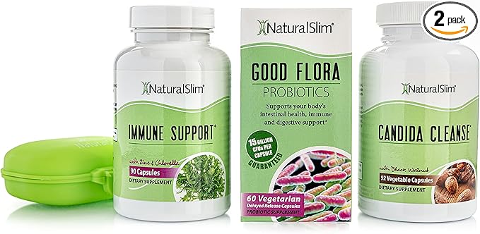 NaturalSlim Candida Cleanse Support Supplements Bundle - Candiseptic Kit Anti Overgrowth, Gut & Colon Cleansing Capsules - Formulated by Frank Suarez (2 Pack)-StrideForce Fitness