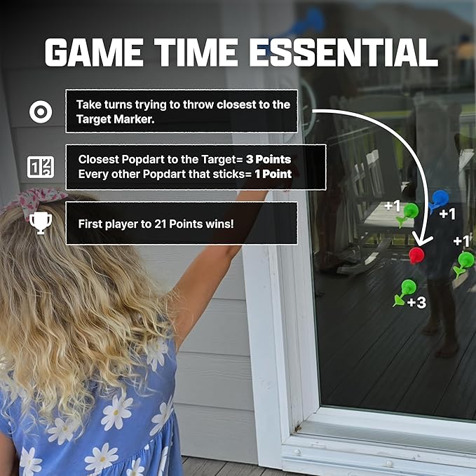 Popdarts Game Rookie Pack – Beginner-Friendly Suction Cup Dart Game for Kids, Families, and New Players | Indoor & Outdoor Target Toss Game | Fast Setup, Durable, Simple Rules, and Fun for All Ages!-StrideForce Fitness