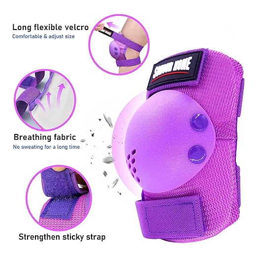 Youth/Kids Knee Pads Elbow Pads Wrist Guards Protective Gear Set for 3-15 Years Child Roller Skates, Skateboard, Cycling, Inline Skating, BMX Bike, Balance Bike, Scooter Riding and Other Outdoor Sports-StrideForce Fitness