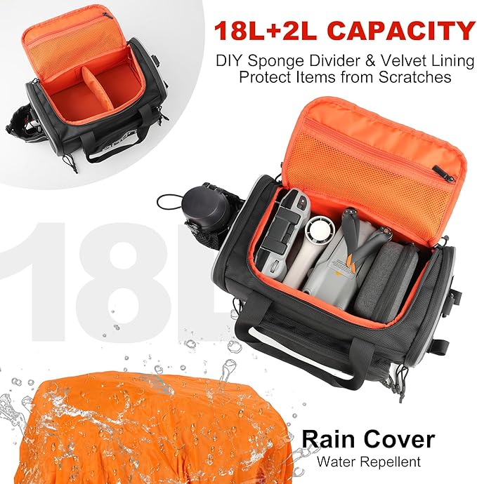 Bike Bags for Bicycle Rack Bag,18-20L Pannier Trunk Pannier with Rain Cover,Water Resistant Ebike Saddle Bag for Rear Rack handlebar Shoulder Bag for Commuter Travel Outdoor Cycling,1680D-StrideForce Fitness