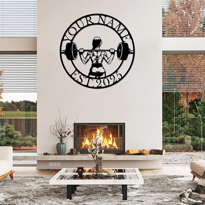 Personalized Metal Gym Sign, Custom Fitness Metal Wall Decor, Body Builder Lovers Gift, Gym Custom Unique Metal Wall Art, fitness room decor, home gym decor, gym wall art (Style-4)-StrideForce Fitness