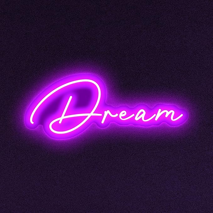 Dreamy Purple Dream LED Neon Light Sign Neon Dream Sign forChildren's Bedroom Living Room Dormitory Night Atmosphere Light Switch Controllable Reusable USB Power Supply (14.96"*7.09")-StrideForce Fitness