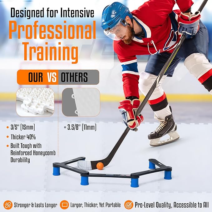 ArcticGlide Synthetic Ice Panels Pro, Easy-to-Assemble, Expandable Artificial Rink, Indoors/Outdoors - Hockey Training-StrideForce Fitness