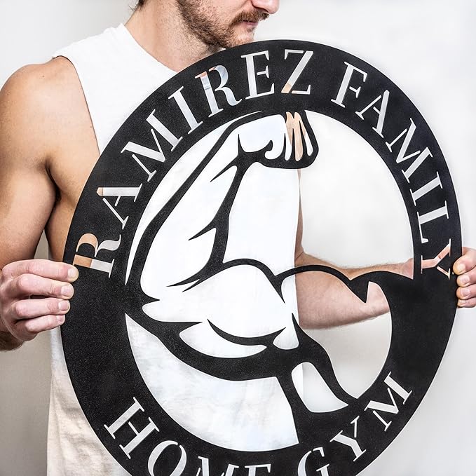 Metal Fitness Sign | Custom Home Gym Sign | Weightlifting Gift | Workout Room Decor | Gym Wall Art | Cross Fit Sign | Fitness Gift-StrideForce Fitness