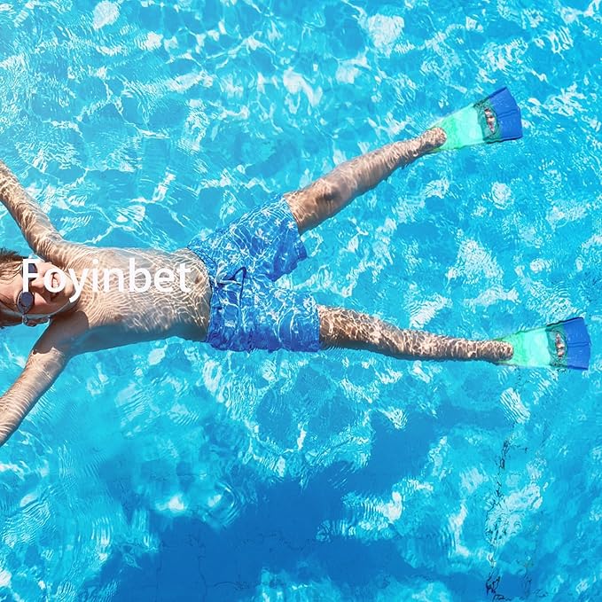 Kids Swim Fins,Short Kids Fins Youth Swimming Flippers for Lap Swimming Training for Children Girls Boys Beginners-StrideForce Fitness