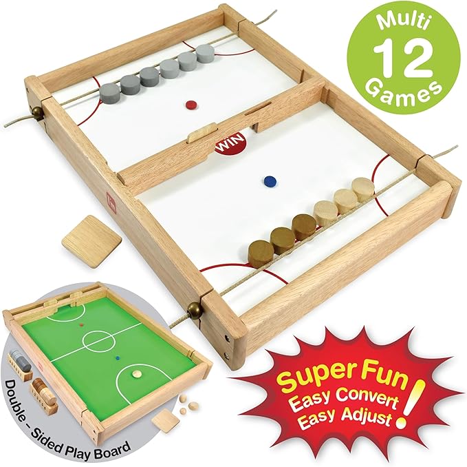 Big Flick n Kick: Wooden Multi Tabletop Indoor Portable Board Games for Kids and Family-StrideForce Fitness