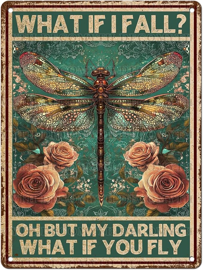 Vintage Tin Sign What If You Fly Tin Sign Metal Wall Decor for Home Office Kitchen Bar Cafe Garden Wall Decor 12 * 16inch-StrideForce Fitness