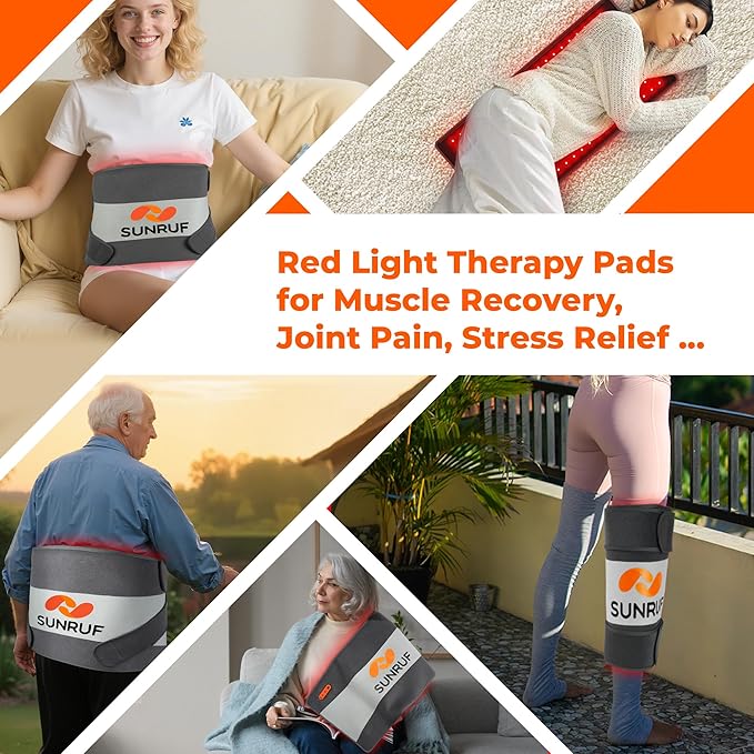 Red Light Therapy for Body, 25.2"x13" Large Light Therapy Pad with Timer, 660&850nm Infrared Light Therapy for Back Waist Shoulder Knee Joint, 10000mAh Cordless Using Home Outdoor, Gift for Women Men-StrideForce Fitness