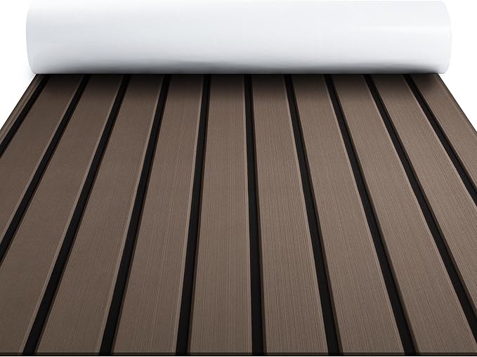 FOCEAN Boat Flooring EVA Foam Boat Decking Faux Teak Marine Flooring Boat Mat Boat Carpet Sheet for Motorboat RV Yacht Kayak Surfboard, 94.5"x 47.2"/35.4"/23.6"/15.7"-StrideForce Fitness