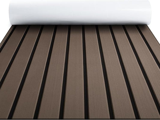 FOCEAN Boat Flooring EVA Foam Boat Decking Faux Teak Marine Flooring Boat Mat Boat Carpet Sheet for Motorboat RV Yacht Kayak Surfboard, 94.5"x 47.2"/35.4"/23.6"/15.7"-StrideForce Fitness