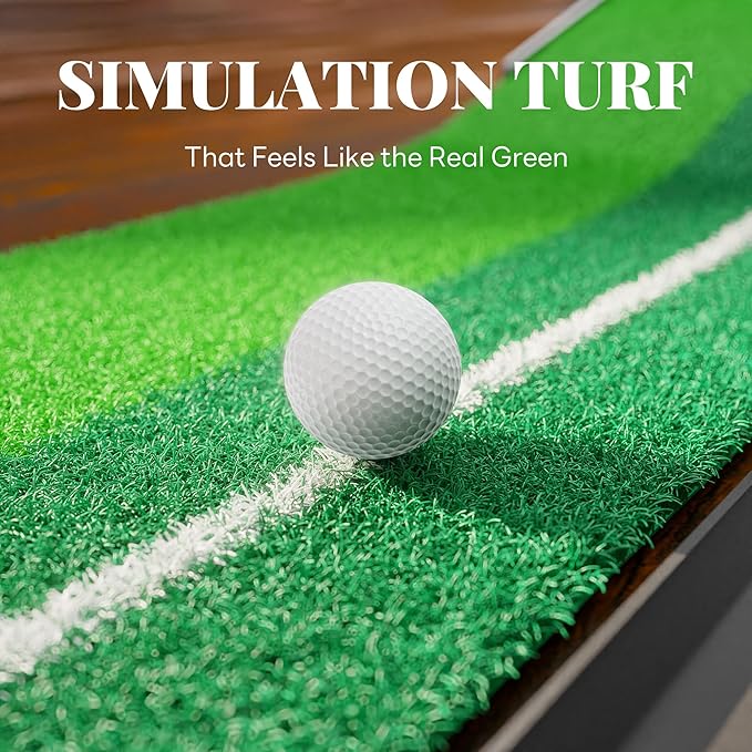 Golf Putting Green Indoor Putting Mat Golf Practice Green for Indoor Training Matt Set with Auto Ball Return, Men's Gifts Accessories for Golfers, Home Office Backyard Use, with 3 Balls-StrideForce Fitness