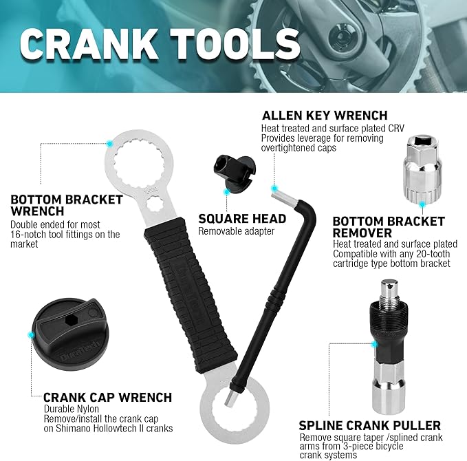 DURATECH 41 Pieces Bike Repair Tools, Complete Bike Tools Kit with Storage Box, Mountain Bike Maintenance Tools, for Mountain, Road, and Park Bicycle with Chain Riveter, Tire Levers, Crank Puller-StrideForce Fitness