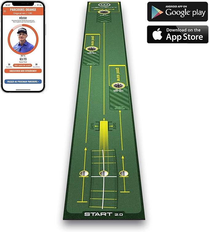 WELLPUTT - Golf Putting Training Mat - 10ft Start 2.0-StrideForce Fitness