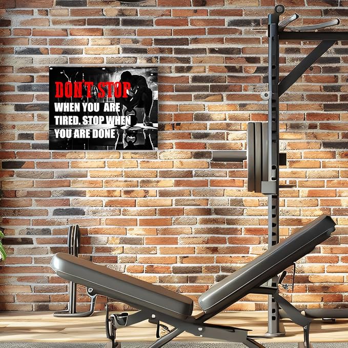 OTINGQD Inspirational Gym Wall Decor,Fitness Quotes Wall Art,Don't Stop When You're Tired Stop When You're Done Canvas Wall Decor for Home Gym-StrideForce Fitness