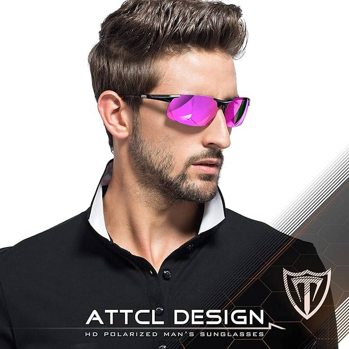 ATTCL Men's Sports Polarized Sunglasses Men for Driving running Fishing Golf - UV Protection Sun glasses Metal Frame-StrideForce Fitness