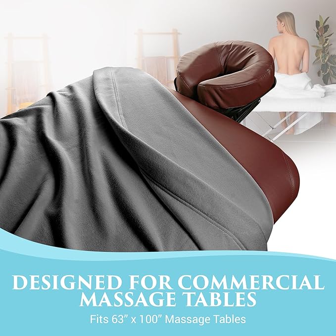 NRG Polar Fleece Blankets Fleece Massage Table Blanket - 60" x 86" - Grey - Ultra Soft, Warm & Comfortable - Lightweight Blanket Perfect for Most Massage Tables - Machine Washable-StrideForce Fitness