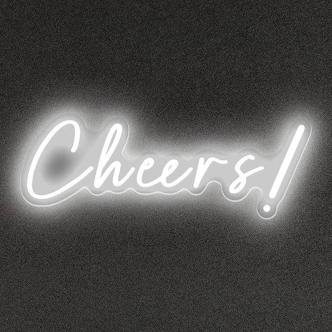 Cheers Neon Signs Cheer Sign for Bar Light Sign for Wall Decor USB Powered Neon Sign for Bar Club Gaming Room Home Birthday Party Decor Sign Gift White (18.5 * 6.69in)-StrideForce Fitness