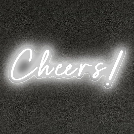 Cheers Neon Signs Cheer Sign for Bar Light Sign for Wall Decor USB Powered Neon Sign for Bar Club Gaming Room Home Birthday Party Decor Sign Gift White (18.5 * 6.69in)-StrideForce Fitness