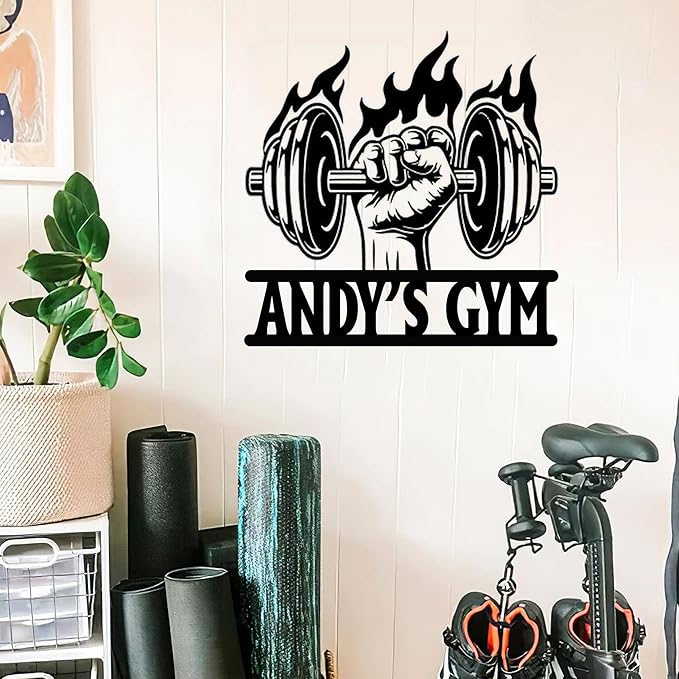 Luxury Personalized Gym Metal Sign, Custom Home Gym Sign, Home Gym Decorations, Gifts for Fitness Lovers, Workout Room Decor, Gym Signs for Home Gym, Christmas Gifts 2-StrideForce Fitness