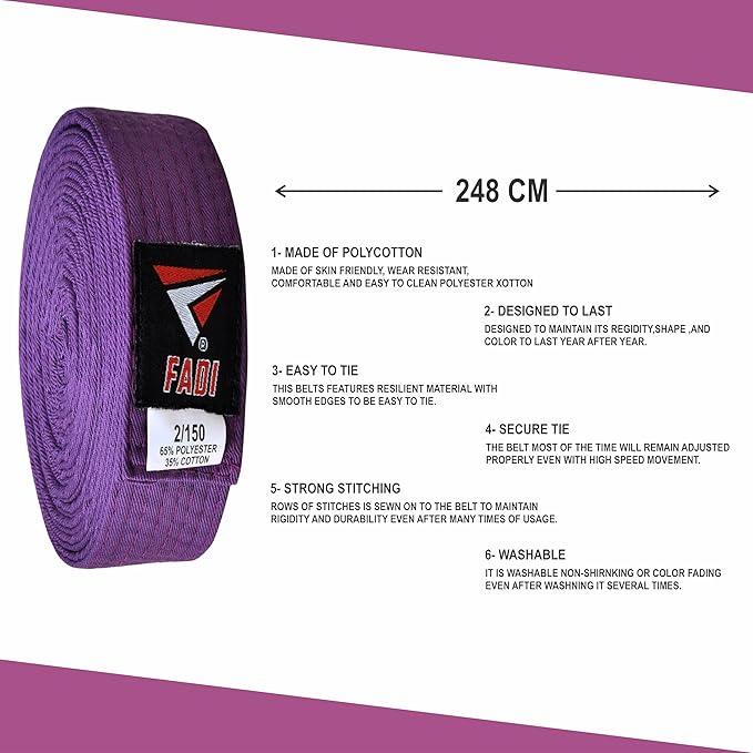 Martial Arts Belt for Karate, Judo, Aikido and Taekwondo - Durable Cotton-Polyester Blend for Adults and Kids-StrideForce Fitness