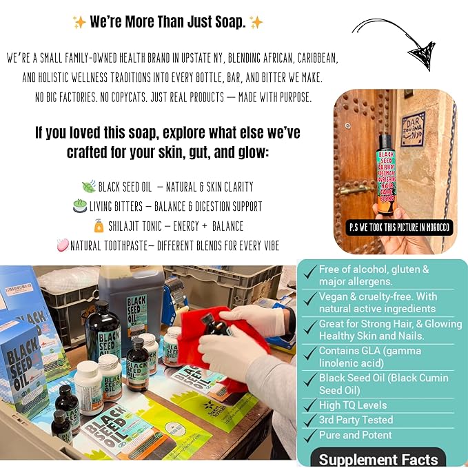 Pure Black Soap 1lb Bundle Deal with Neem toothpaste 6-pack