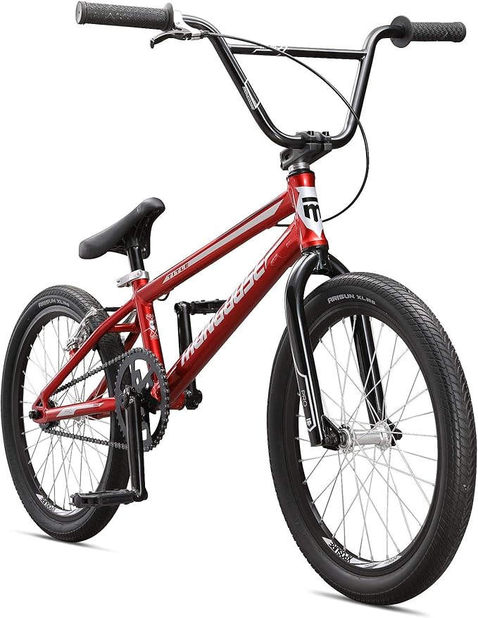 Mongoose Title Pro or Elite BMX Race Bike with 20 or 24-Inch Wheels in Red, Orange, or Black, Beginner or Returning Riders, Featuring Lightweight Tectonic T1 Aluminum Frame and Internal Cable Routing-StrideForce Fitness