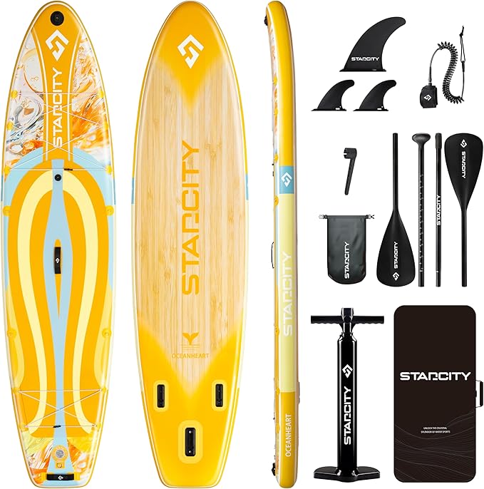 Starcity 11'6"*34"*6" Stand Up Paddle Board,Inflatable Paddle Boards for Adults w/a Simple and Non Slip Design, Moderate Length and Easy Operation, Suitable for Adults.-StrideForce Fitness