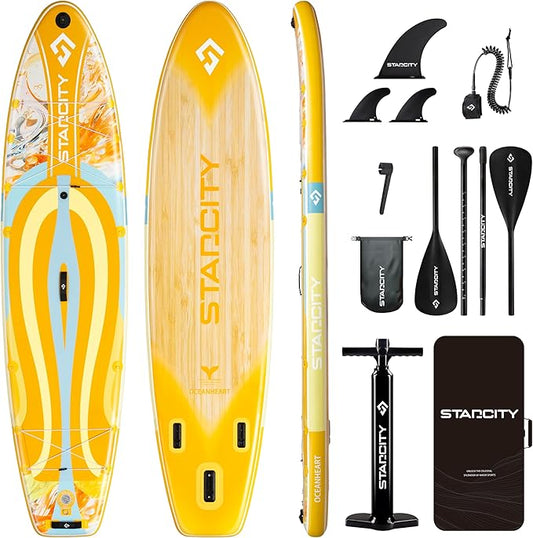 Starcity 11'6"*34"*6" Stand Up Paddle Board,Inflatable Paddle Boards for Adults w/a Simple and Non Slip Design, Moderate Length and Easy Operation, Suitable for Adults.-StrideForce Fitness